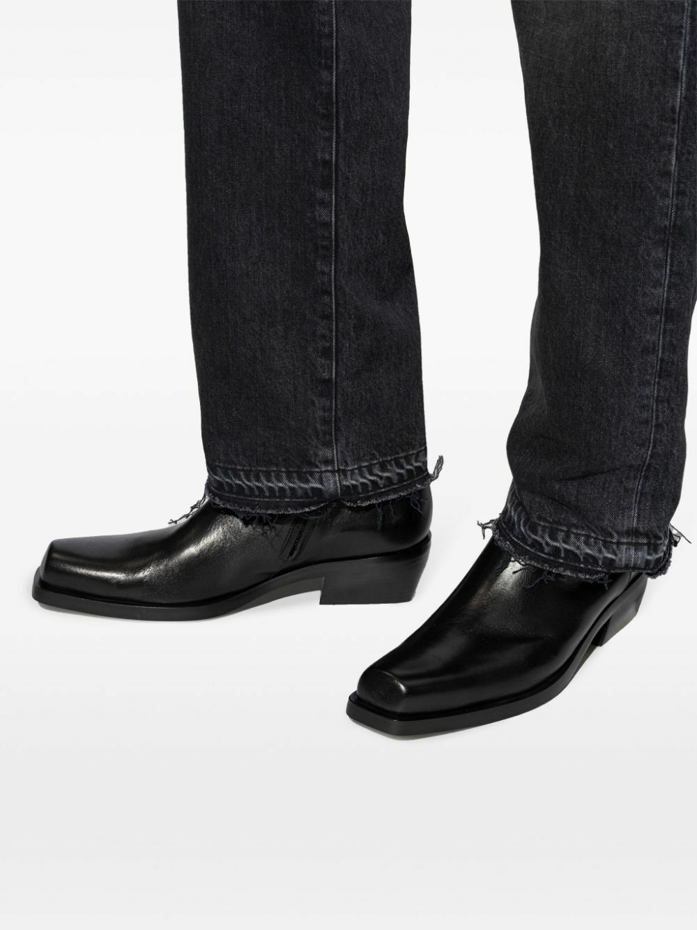 Versace Black Luciano 50 Leather Boots Versace display picture 3