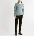 Purdey - Slim-Fit Mélange Cashmere Half-Zip Sweater - Green