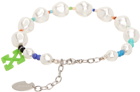 Off-White White & Multicolor Beaded Bracelet