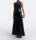 Christopher Esber Sequined one-shoulder open-back gown