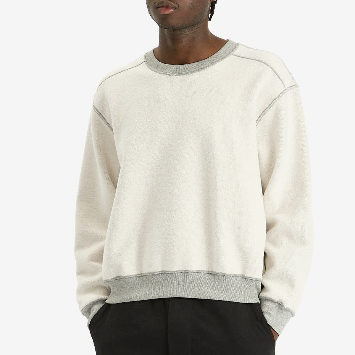 Lady White Co. Men's Mini Crewneck Sweatshirt in Reverse Heather Grey