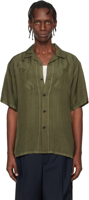 Photo: Toga Virilis Khaki Cupra Stripe S/S Shirt