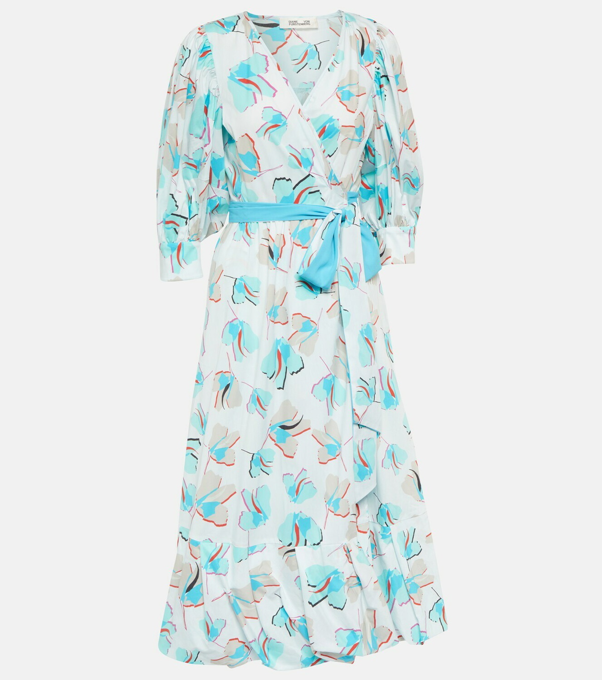 princess polly baby blue dress Diane Von Furstenberg New Jeanne Two Silk Jersey Wrap Dress sz 2 main image 1
