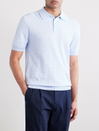 De Petrillo - Cotton-Jacquard Polo Shirt - Blue