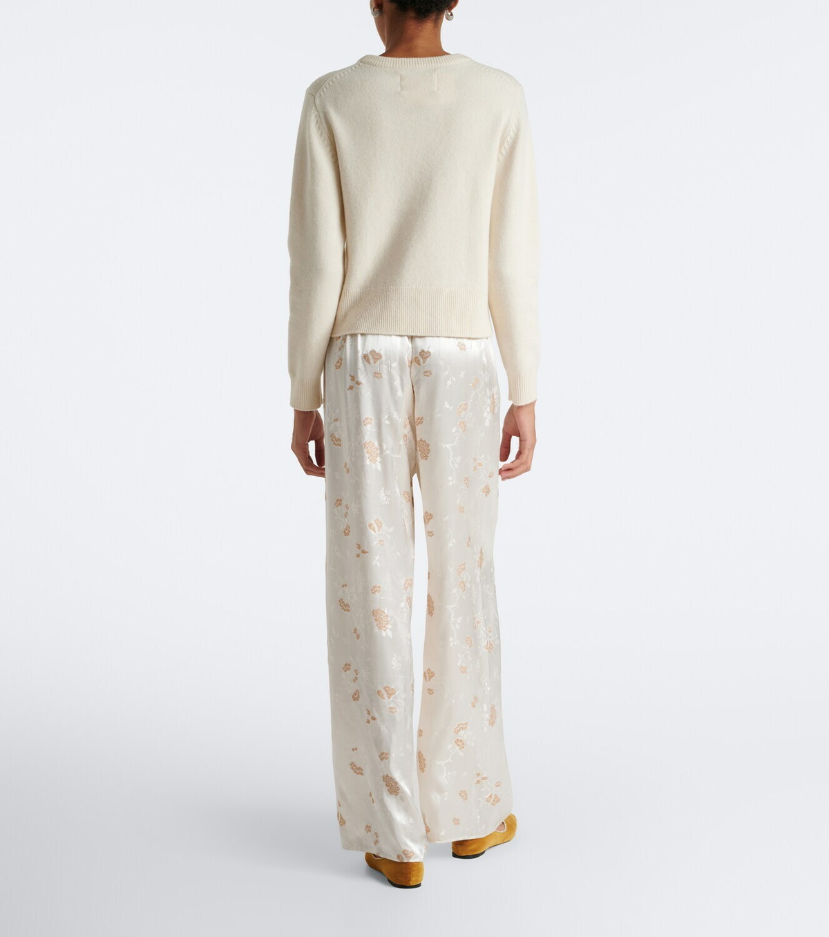 Dôen Lavona floral jacquard wide-leg pants