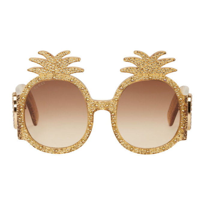 Gucci Yellow Pineapple Glitter Sunglasses Gucci