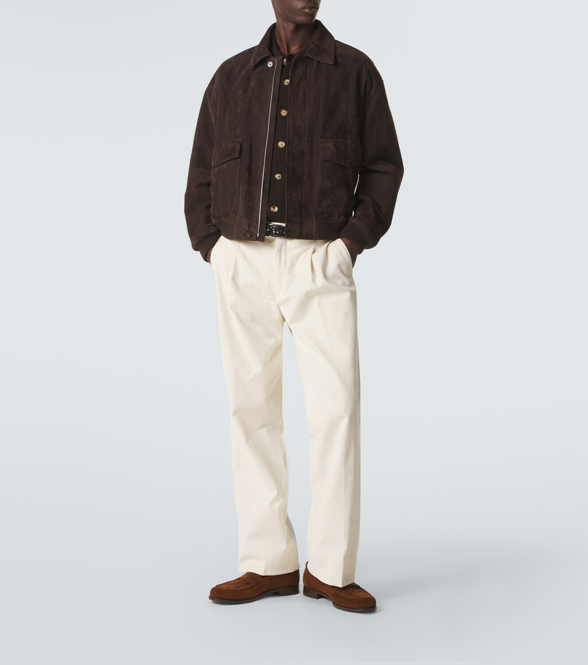Lardini Woven suede penny loafers