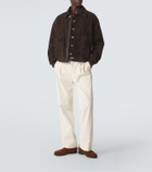 Lardini Woven suede penny loafers