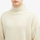MHL by Margaret Howell Men's T-Shape Roll Neck Knit Sweatshirt in Light Natural