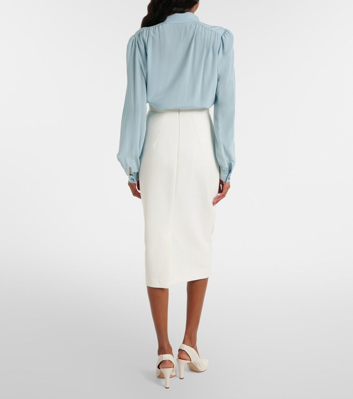 Safiyaa Hokuku crêpe pencil skirt