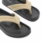 ST. Agni Women's Suede Stitch Detail Thong Slide in Rock