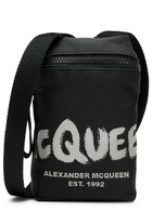 Alexander Mcqueen Graffiti Nylon Cross-body Phone Case - Black - One Size