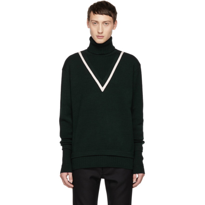 Photo: Givenchy Green Fake Double Layer Turtleneck