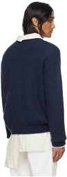 Lanvin Navy Mohair Sweater