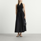 ST. Agni Women's Knit Halter Backless Dress in Black