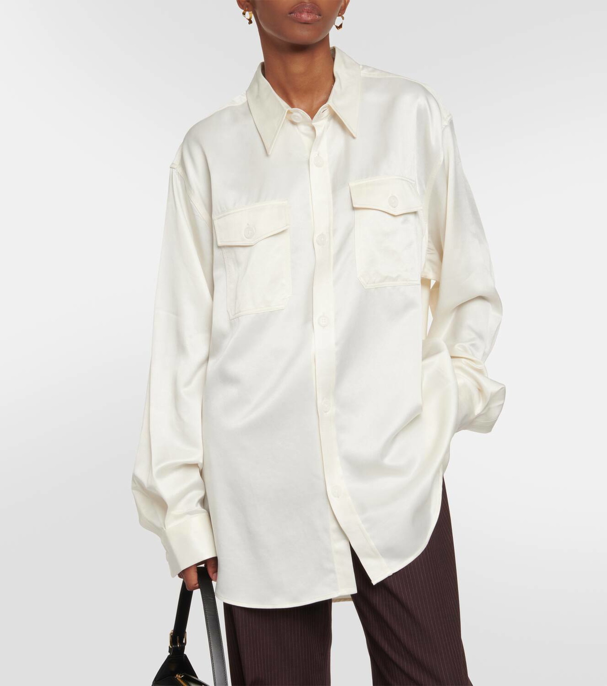 Ami Paris Cupro and wool-blend overshirt