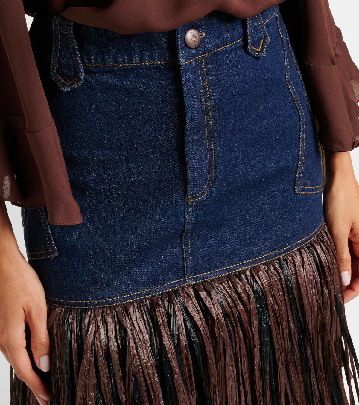 Johanna Ortiz Fringed denim maxi dress Johanna Ortiz Johanna Ortiz Fringed denim maxi dress Johanna Ortiz