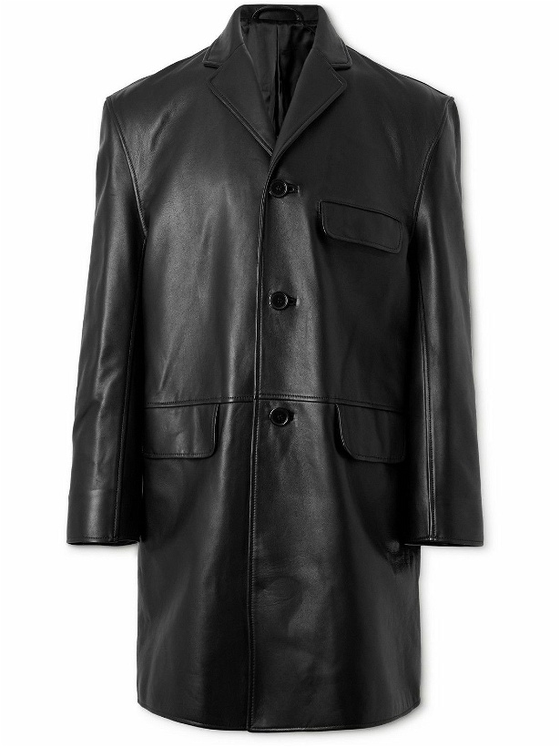Photo: Simone Rocha - Embellished Leather Coat - Black