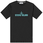 Stone Island Men's Stitches Logo Sleeve T-Shirt in Black