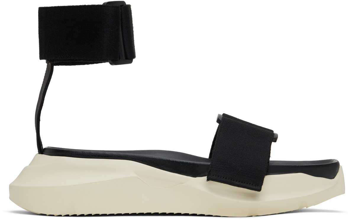 RICK OWENS 25SS Hollywood Strap Spartan Geth サンダル Rick Owens Black Hollywood Strap Spartan Geth Slide Sandals