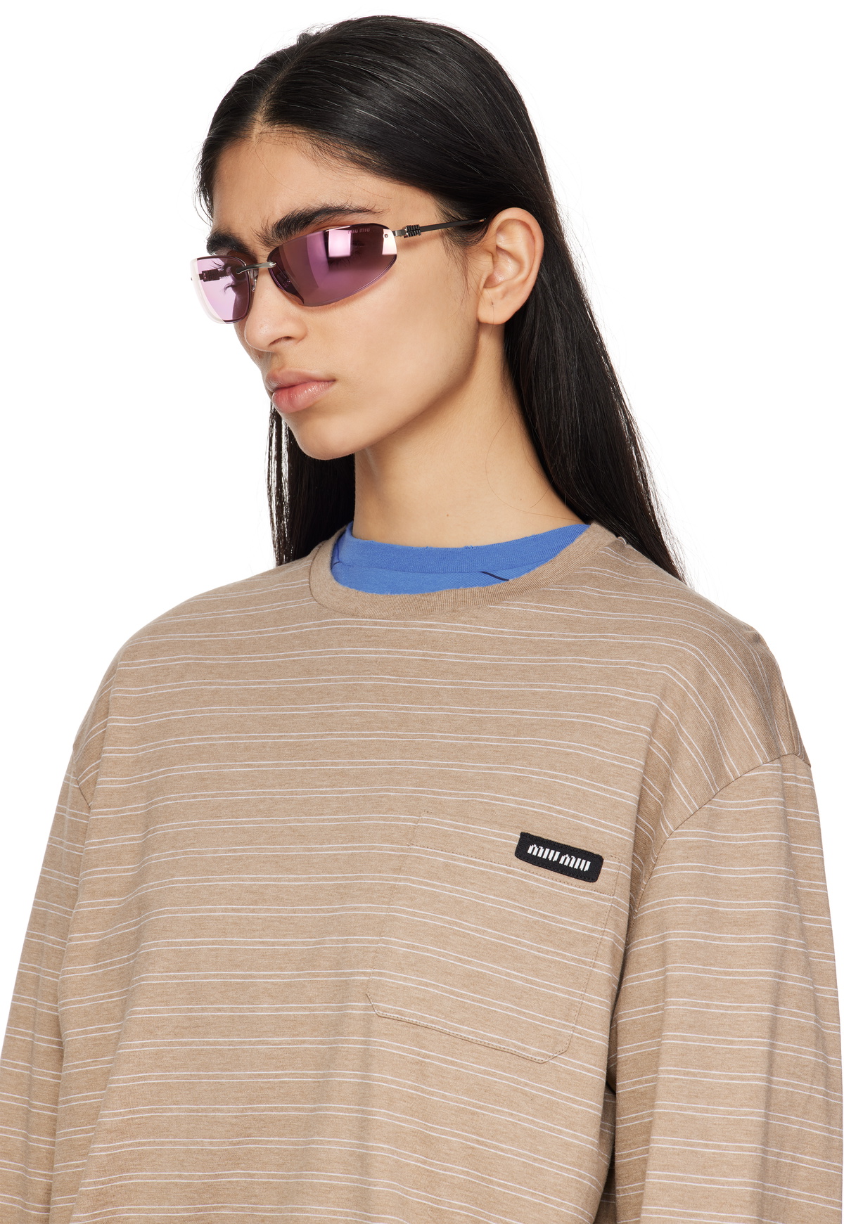 【関税込み】Miu Miu Eyewear シルバー Miu Nocturne サングラス Miu Miu Eyewear Silver Miu Nocturne Sunglasses Miu Miu