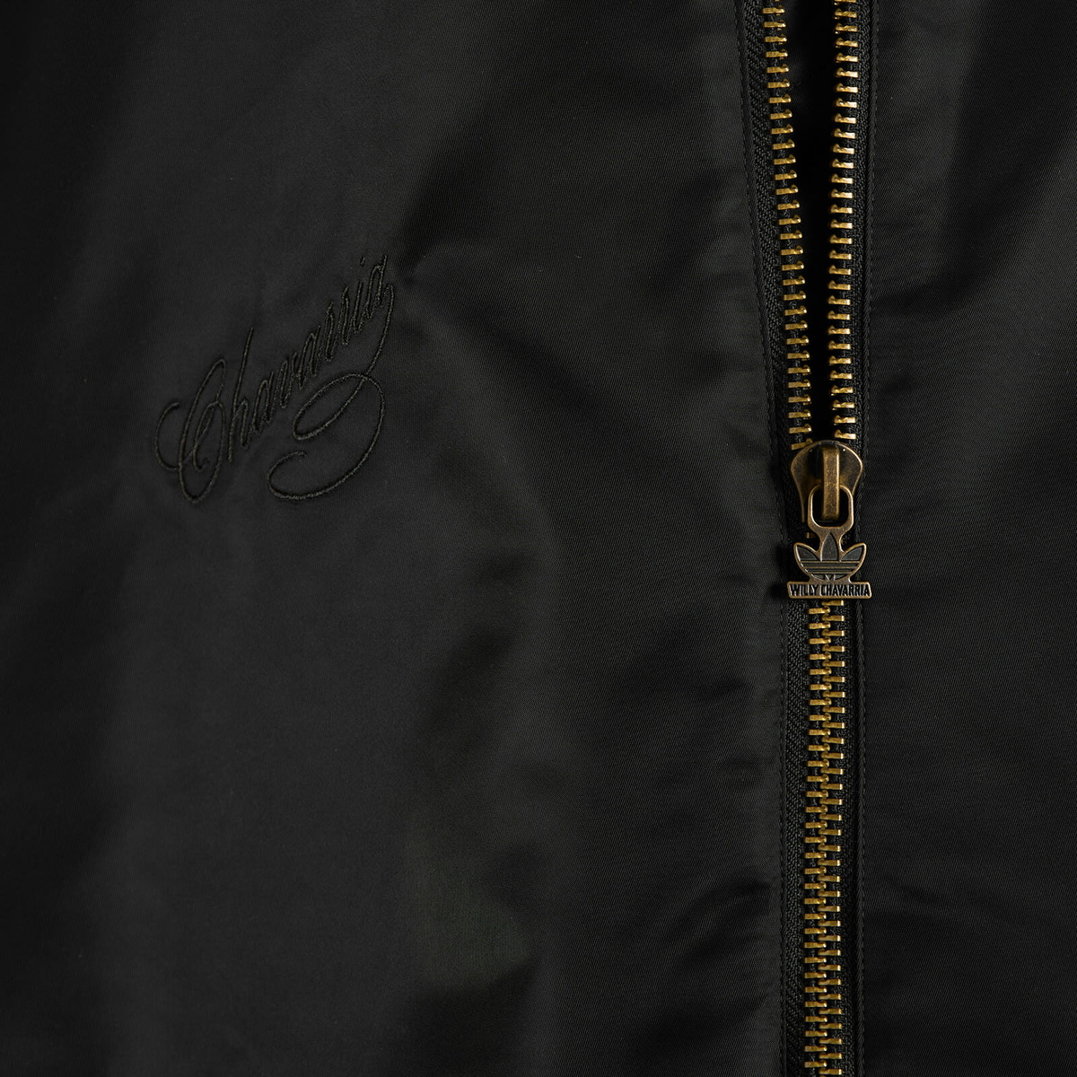 Adidas x Willy Chavarria Satin Bomber Jacket in Black adidas Adidas x Willy Chavarria Satin Bomber Jacket in Black adidas