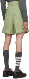 Thom Browne Green Single Pleat Shorts