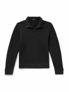 James Perse - Cozy Cotton-Blend Jersey Half-Zip Sweatshirt - Black