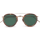 Eyevan 7285 - Round-Frame Tortoiseshell Acetate and Gold-Tone Sunglasses - Men - Gold