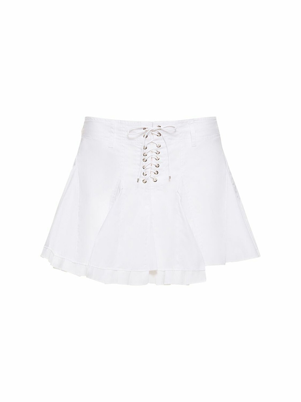 Photo: LUDOVIC DE SAINT SERNIN - Pleated Poplin Lace-up Mini Skirt