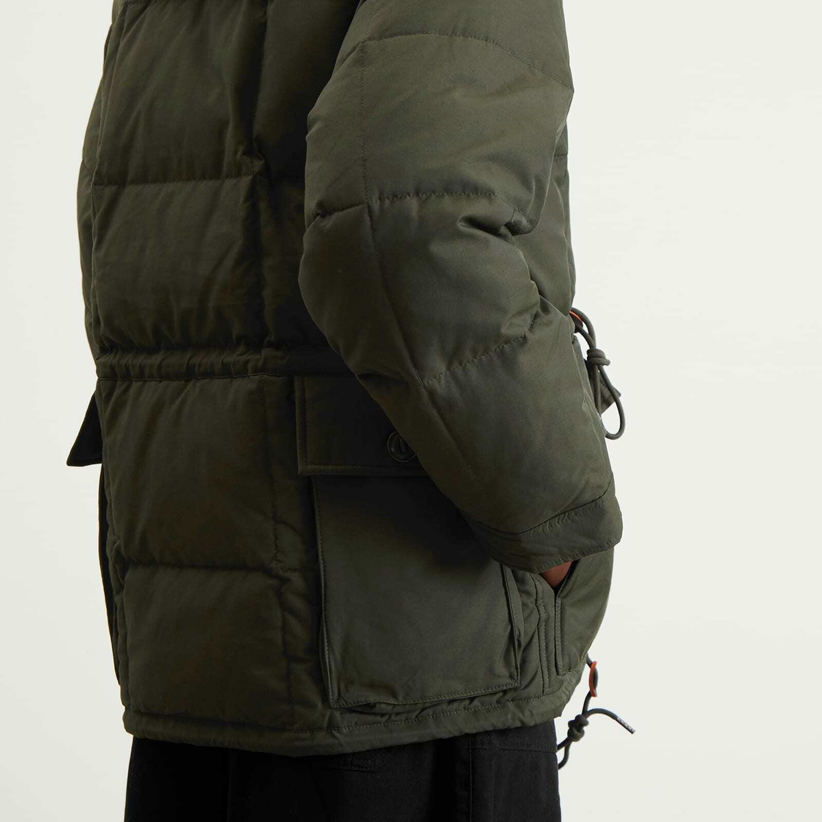 FrizmWORKS Men's Karakoram Down Parka Jacket in Dark Green