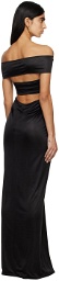 Atlein Black Ruched Maxi Dress