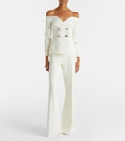 Safiyaa Bridal Kamile off-shoulder crêpe jacket