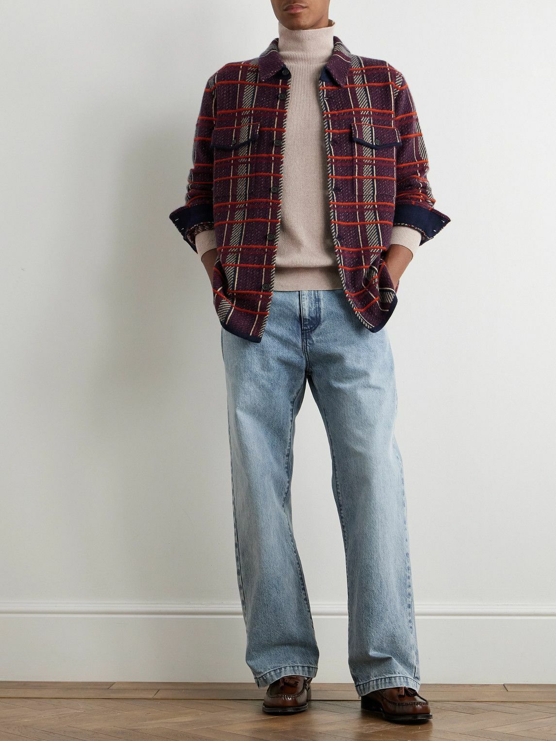 MILES LEON - Ribbed Merino Wool and Cashmere-Blend Rollneck Sweater - Neutrals