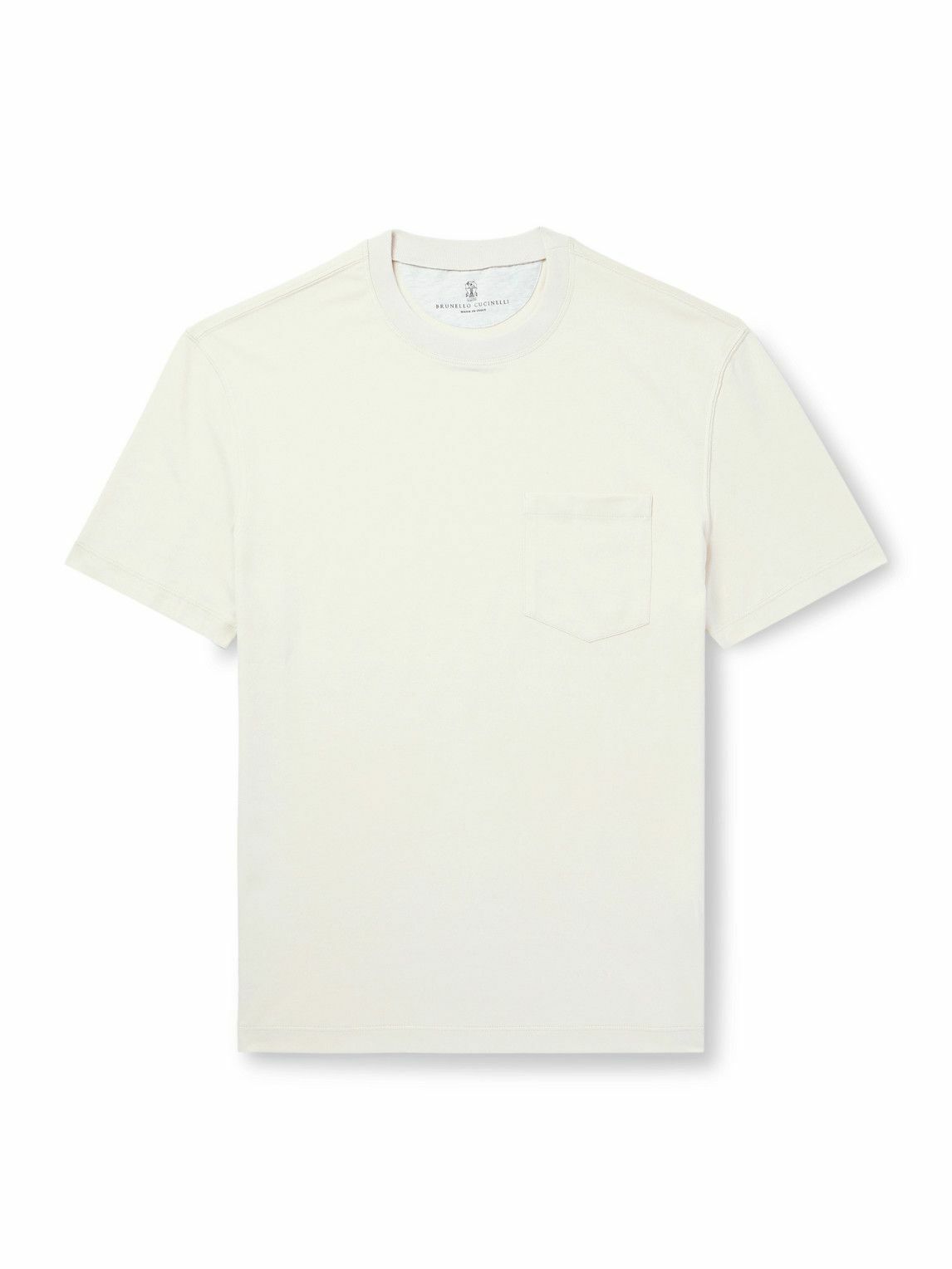 完売必須【税関/送料込】BRUNELLO CUCINELLI ★ ロゴTシャツ Brunello Cucinelli logo-embroidered T-shirt | Neutrals