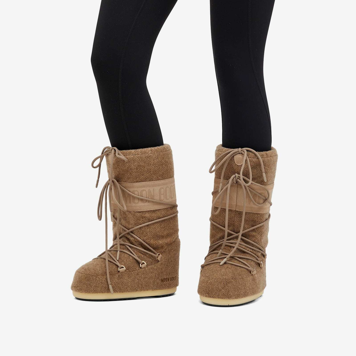 Moon Boot Texture Moon Boot Women's Icon Felt in Beige Melange Moon Boot