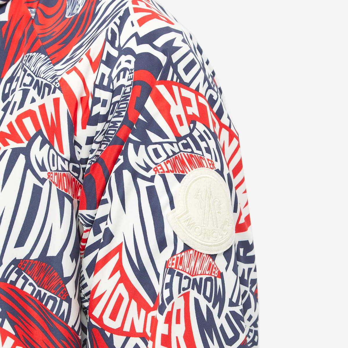 Moncler Men's Ornain Printed Windbreaker in Red/White Moncler