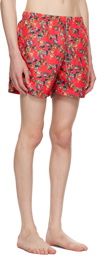 Vivienne Westwood Red Crazy Orb Swim Shorts