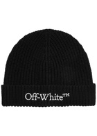 Off-white Bookish Logo-embroidered Wool Beanie - Black - One Size