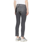 FRAME Grey Le Garcon Release Hem Jeans