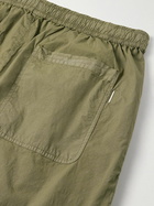 Folk - Straight-Leg Pleated Garment-Dyed Stretch-Cotton Poplin Trousers - Green