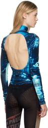 Jean Paul Gaultier Navy 'The Velvet Pigalle' Bodysuit