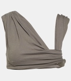 Entire Studios Draped cotton-blend jersey bra top