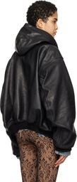 Balenciaga Black Lined Zip-Up Leather Jacket