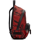 Neil Barrett Black and Red Chaotic Print Backpack