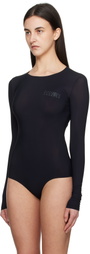 MM6 Maison Margiela Black Lycra Jersey Bodysuit