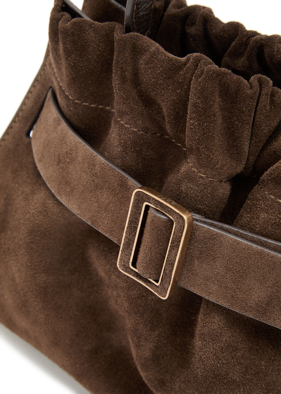 Boyy Scrunchy Satchel 2 Suede top Handle bag - Dark Brown - One Size