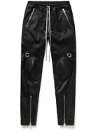 Rick Owens - Skinny-Fit Stretch Leather and Cotton-Blend Drawstring Trousers - Black
