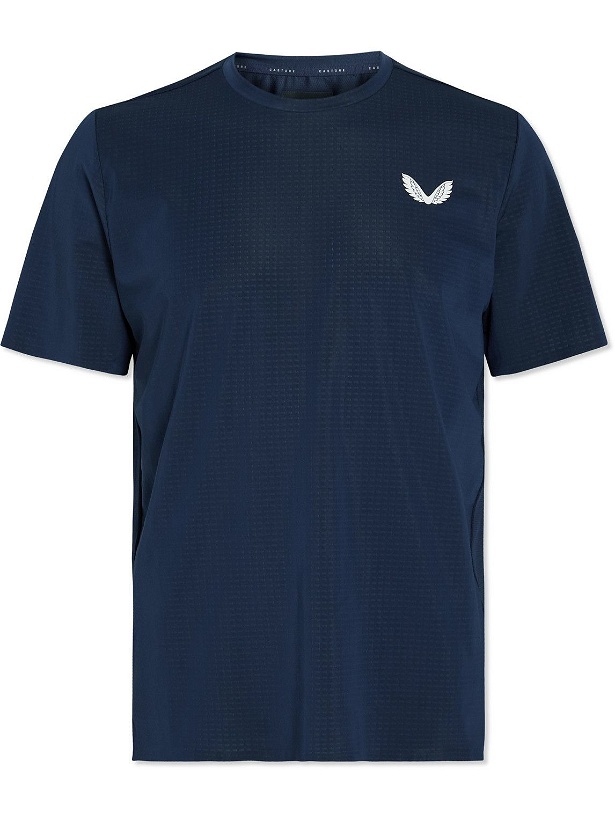 Photo: Castore - Active Aero Mesh-Panelled Stretch-Jersey T-shirt - Blue