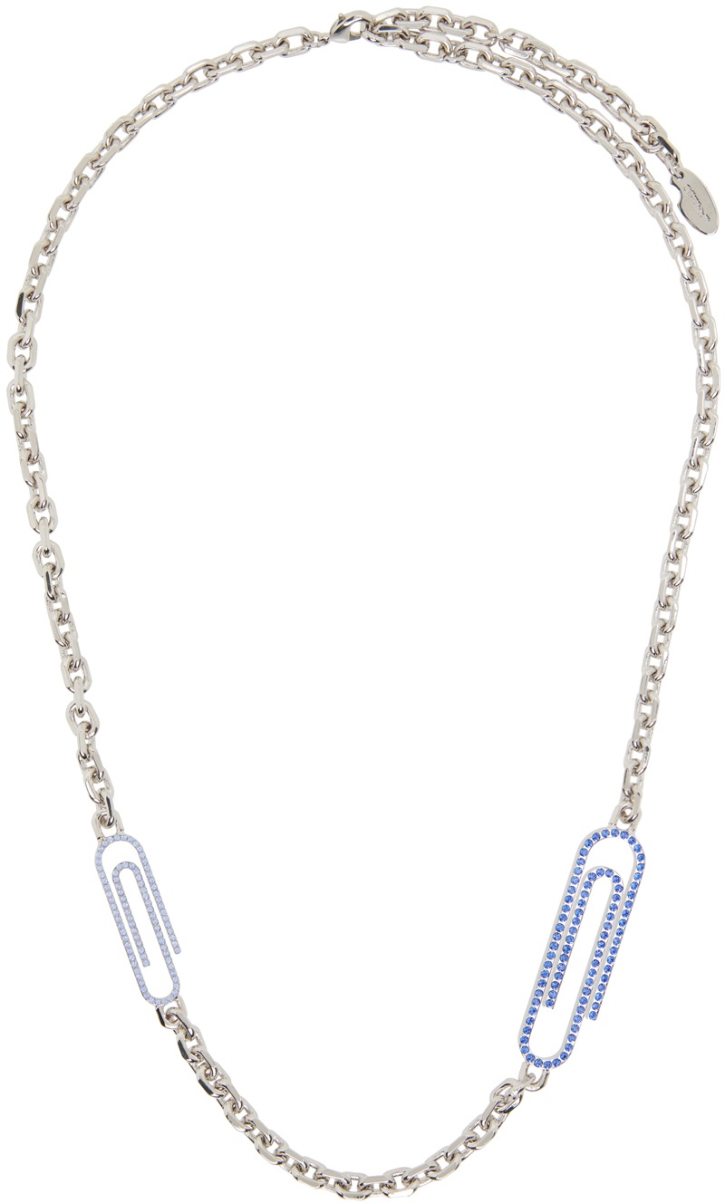 Photo: Off-White Silver Paperclip Pavé Necklace